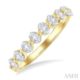 3/4 Ctw Half Eternity Oval Cut Diamond Fashion Band in 14K Yellow Gold