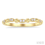 1/20 Ctw Marquise Link Round Cut Diamond Wedding Band in 14K Yellow Gold