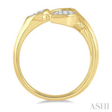 1/3 Ctw Lovebright Open Center Mixed Shape Mounts Round Cut Diamond Fashion Ring in 10K Yellow and White Gold