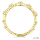 1/5 Ctw Bamboo Shoot Inspired Round Cut Diamond Fashion Ring in 14K Yellow Gold