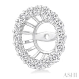 1 1/10 Ctw Round Cut Diamond 6.5MM Round Earrings Jacket in 14K White Gold