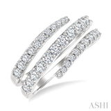 1 Ctw Spiral Round Cut Diamond Fashion Open Wrap Band in 14K White Gold