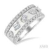 7/8 Ctw 5-Stone Mixed Shape Diamond Fashion Band in 14K White Gold