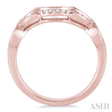 1/10 Ctw Round Cut Diamond Wedding Band in 14K Rose Gold