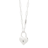 Silver Padlock Heart Necklace 