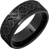 The Viking – Black Diamond Ceramic™ Engraved Ring