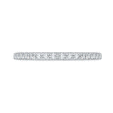 Round Diamond Half-Eternity Wedding Band in 14K Two Tone Gold