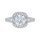 Split Shank Round Diamond Engagement Ring in 14K Two Tone Gold (Semi-Mount)