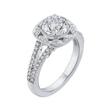 Split Shank Round Diamond Engagement Ring in 14K Two Tone Gold (Semi-Mount)