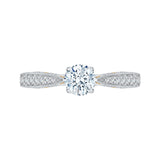 Round Diamond Engagement Ring in 14K Two Tone Gold