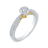 Round Diamond Engagement Ring in 14K Two Tone Gold