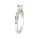 Round Diamond Engagement Ring in 14K Two Tone Gold
