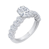 Oval Cut Diamond Engagement Ring in 14K White Gold (Semi-Mount)