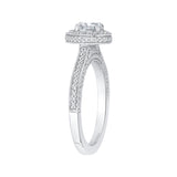 Oval Cut Diamond Halo Engagement Ring in 14K White Gold