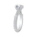 Round Diamond Cathedral Style Engagement Ring in 14K White Gold (Semi-Mount)