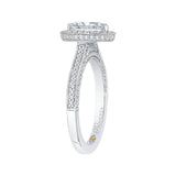 Marquise Cut Diamond Halo Engagement Ring in 14K White Gold
