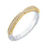 Round Diamond Wedding Band in 18K Two-Tone Gold