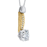 Round Diamond Fashion Pendant in 18K Two-Tone Gold (Semi-Mount)
