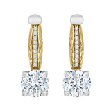 Round Diamond Fashion Semi-Mount Earring in 18K Two-Tone Gold (Semi-Mount)