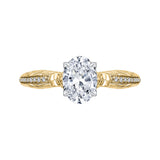 Oval Cut Diamond Engagement Ring in 14K Two Tone Gold (Semi-Mount)