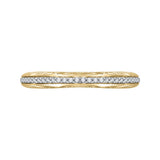 Round Diamond Half-Eternity Wedding Band in 14K Two Tone Gold