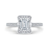 Emerald Cut Diamond Engagement Ring in 14K White Gold (Semi-Mount)