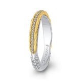Round Diamond Wedding Band in 18K Two-Tone Gold