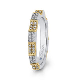 Round Diamond Eternity Wedding Band in 14K Two Tone Gold