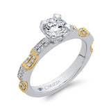 Round Diamond Engagement Ring in 14K Two Tone Gold (Semi-Mount)