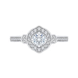 Round Diamond Engagement Ring in 14K Two Tone Gold