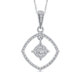Round Diamond Fashion Pendant in 14K White Gold