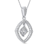 Round Diamond Fashion Pendant in 14K White Gold