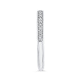 Round Diamond Half-Eternity Wedding Band in 14K Two Tone Gold