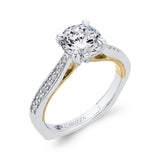 Diamond Engagement Ring in 14K Two Tone Gold (Semi-Mount)