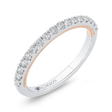 Round Diamond Half-Eternity Wedding Band in 14K Two Tone Gold