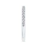 Round Diamond Half-Eternity Wedding Band in 14K Two Tone Gold