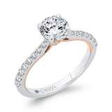 Round Diamond Engagement Ring in 14K Two Tone Gold (Semi-Mount)
