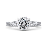 Split Shank Round Diamond Engagement Ring with Euro Shank in 14K Two Tone Gold (Semi-Mount)