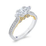 Marquise Cut Diamond Engagement Ring in 14K Two Tone Gold (Semi-Mount)