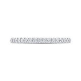 Round Diamond Half-Eternity Wedding Band in 14K Two Tone Gold