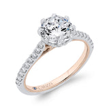 Round Diamond Engagement Ring in 14K Two Tone Gold (Semi-Mount)