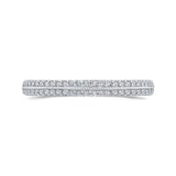 Round Diamond Half-Eternity Wedding Band in 14K Two Tone Gold