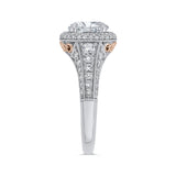 Diamond Halo Engagement Ring in 14K Two Tone Gold (Semi-Mount)