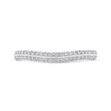 Round Diamond Half-Eternity Wedding Band in 14K Two Tone Gold
