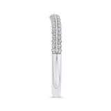 Round Diamond Half-Eternity Wedding Band in 14K Two Tone Gold