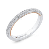 Round Diamond Half-Eternity Wedding Band in 14K Two Tone Gold