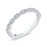 Euro Shank Round Diamond Half-Eternity Wedding Band in 14K White Gold
