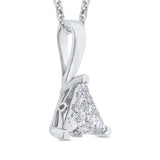 Round Diamond Fashion Pendant in 14K White Gold