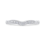 Round Diamond Half-Eternity Contour Wedding Band in 14K White Gold