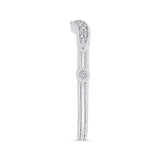 Round Diamond Half-Eternity Contour Wedding Band in 14K White Gold